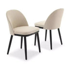 Lot de 2 Chaises de Salle à Manger Rembourrées, Chaises de Cuisine Modernes en Bois avec Dossier et Coussin Rembourré, Chaises d'Appoint pour Salle à Manger, Salon