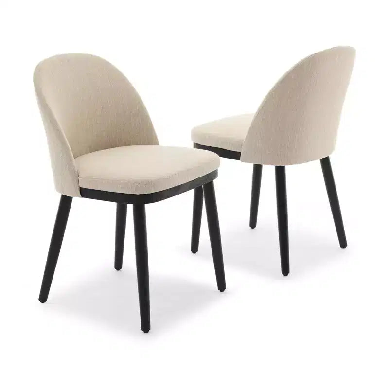 Lot de 2 Chaises de Salle à Manger Rembourrées, Chaises de Cuisine Modernes en Bois avec Dossier et Coussin Rembourré, Chaises d'Appoint pour Salle à Manger, Salon