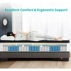 Matelas hybride jumeau de 12 pouces, ressorts ensachés individuels, mousse à mémoire de forme à 7 zones, housse tricotée, certifié CertiPUR-US, blanc