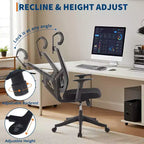Ergonomic Office Chair ,Adjustable Mesh Desk Chair with Lumbar Support, Swivel Executive Chair on Rolling Wheels for Home, Office, Gaming