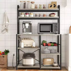 Meuble de Rangement Multi-Niveaux 6 Étages avec Prises Électriques Meuble de Rangement pour Micro-ondes Étagères Ouvertes pour Cuisine Salle à Manger Salon