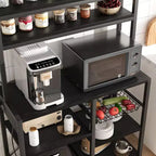 Meuble de Rangement Multi-Niveaux 6 Étages avec Prises Électriques Meuble de Rangement pour Micro-ondes Étagères Ouvertes pour Cuisine Salle à Manger Salon
