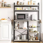 Meuble de Rangement Multi-Niveaux 6 Étages avec Prises Électriques Meuble de Rangement pour Micro-ondes Étagères Ouvertes pour Cuisine Salle à Manger Salon