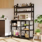 Meuble de Rangement Multi-Niveaux 6 Étages avec Prises Électriques Meuble de Rangement pour Micro-ondes Étagères Ouvertes pour Cuisine Salle à Manger Salon