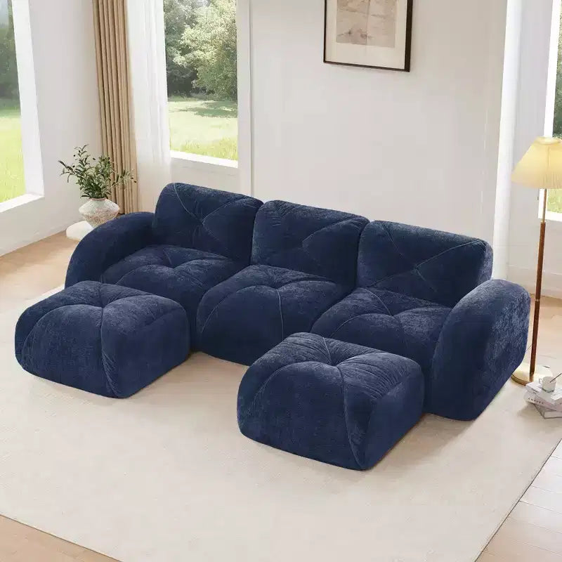 Canapé sans osselets en U Clihome, Design touffu, Éponge haute densité 32D, Base antidérapante, Combinaison libre, Ottomane mobile pour bureau et salle de cinéma maison