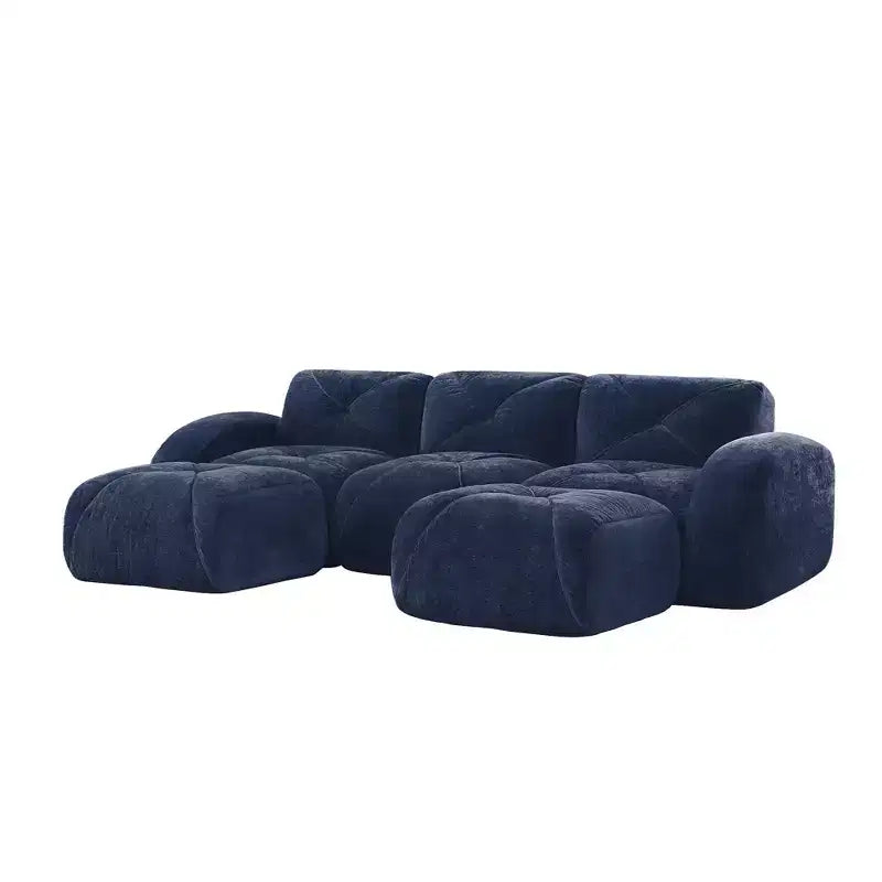 Canapé sans osselets en U Clihome, Design touffu, Éponge haute densité 32D, Base antidérapante, Combinaison libre, Ottomane mobile pour bureau et salle de cinéma maison