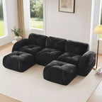 Canapé sans osselets en U Clihome, Design touffu, Éponge haute densité 32D, Base antidérapante, Combinaison libre, Ottomane mobile pour bureau et salle de cinéma maison