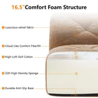 Canapé sans osselets en U Clihome, Design touffu, Éponge haute densité 32D, Base antidérapante, Combinaison libre, Ottomane mobile pour bureau et salle de cinéma maison