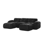 Canapé sans osselets en U Clihome, Design touffu, Éponge haute densité 32D, Base antidérapante, Combinaison libre, Ottomane mobile pour bureau et salle de cinéma maison