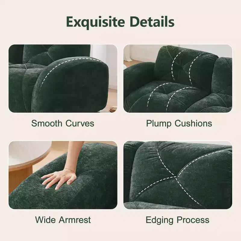 Canapé sans osselets en U Clihome, Design touffu, Éponge haute densité 32D, Base antidérapante, Combinaison libre, Ottomane mobile pour bureau et salle de cinéma maison