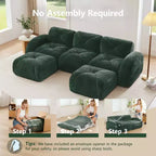 Canapé sans osselets en U Clihome, Design touffu, Éponge haute densité 32D, Base antidérapante, Combinaison libre, Ottomane mobile pour bureau et salle de cinéma maison