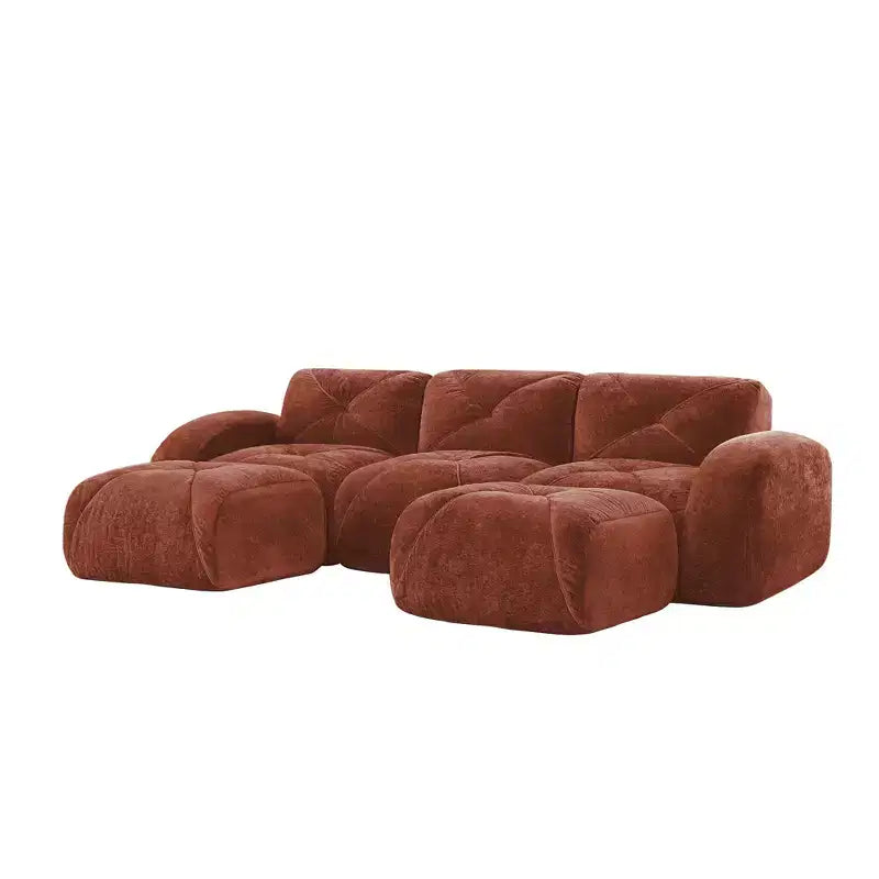 Canapé sans osselets en U Clihome, Design touffu, Éponge haute densité 32D, Base antidérapante, Combinaison libre, Ottomane mobile pour bureau et salle de cinéma maison