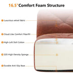 Canapé sans osselets en U Clihome, Design touffu, Éponge haute densité 32D, Base antidérapante, Combinaison libre, Ottomane mobile pour bureau et salle de cinéma maison