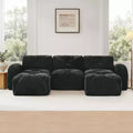 Canapé sans osselets en U Clihome, Design touffu, Éponge haute densité 32D, Base antidérapante, Combinaison libre, Ottomane mobile pour bureau et salle de cinéma maison
