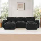 Canapé sans osselets en U Clihome, Design touffu, Éponge haute densité 32D, Base antidérapante, Combinaison libre, Ottomane mobile pour bureau et salle de cinéma maison