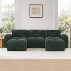Canapé sans osselets en U Clihome, Design touffu, Éponge haute densité 32D, Base antidérapante, Combinaison libre, Ottomane mobile pour bureau et salle de cinéma maison