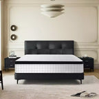 Matelas hybride pleine grandeur 12 pouces, ressorts ensachés individuels, mousse à mémoire de forme 7 zones, housse tricotée, certifié CertiPUR-US, blanc