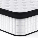 Matelas hybride pleine grandeur 12 pouces, ressorts ensachés individuels, mousse à mémoire de forme 7 zones, housse tricotée, certifié CertiPUR-US, blanc