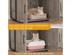 Meuble litière pour chat à 2 niveaux, MDF + PB + cadre en fer,