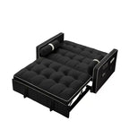 Canapé-lit gigogne de 55,5 pouces, futon causeuse en velours avec poches latérales, canapé-lit moderne pour petits espaces salon chambre à coucher