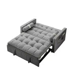 Canapé-lit gigogne de 55,5 pouces, futon causeuse en velours avec poches latérales, canapé-lit moderne pour petits espaces salon chambre à coucher