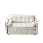 Canapé-lit gigogne de 55,5 pouces, futon causeuse en velours avec poches latérales, canapé-lit moderne pour petits espaces salon chambre à coucher