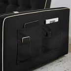 Canapé-lit gigogne de 55,5 pouces, futon causeuse en velours avec poches latérales, canapé-lit moderne pour petits espaces salon chambre à coucher