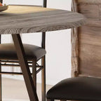 Ensemble de salle à manger rond 5 pièces pour 4 personnes, table de cuisine robuste en bois et 4 chaises rembourrées, ensemble de table à manger circulaire peu encombrant pour salle à manger