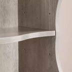 Étagère réglable à 8 niveaux MAYEERTY, vitrine, bibliothèque ultra-mince avec un motif de bordure ondulée pour salon Gris