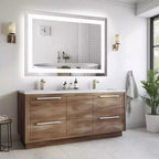 TUYOHW Anti-Fog Bathroom Mirror with LED Lights,Smart Mirror with 3 Lighting Modes & Adjustable Brightness(3 sizes)