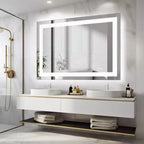 TUYOHW Anti-Fog Bathroom Mirror with LED Lights,Smart Mirror with 3 Lighting Modes & Adjustable Brightness(3 sizes)
