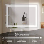 TUYOHW Anti-Fog Bathroom Mirror with LED Lights,Smart Mirror with 3 Lighting Modes & Adjustable Brightness(3 sizes)