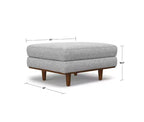 Brixley 33 inch Wide Mid-Century Modern Table Ottoman in Woven-Blend Fabric