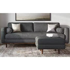 Brixley 33 inch Wide Mid-Century Modern Table Ottoman in Woven-Blend Fabric