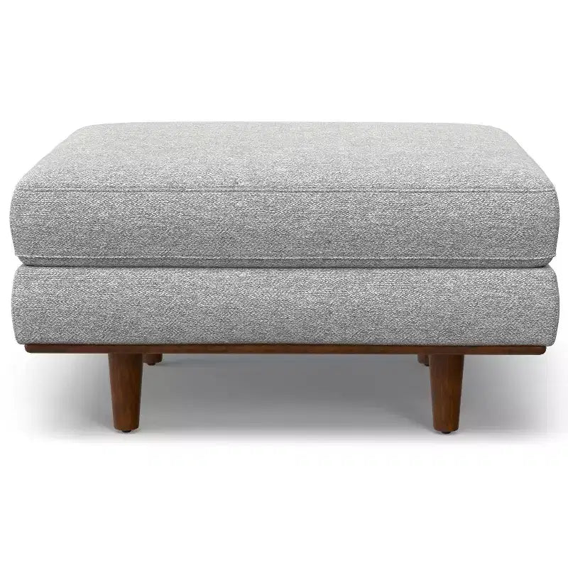 Brixley 33 inch Wide Mid-Century Modern Table Ottoman in Woven-Blend Fabric
