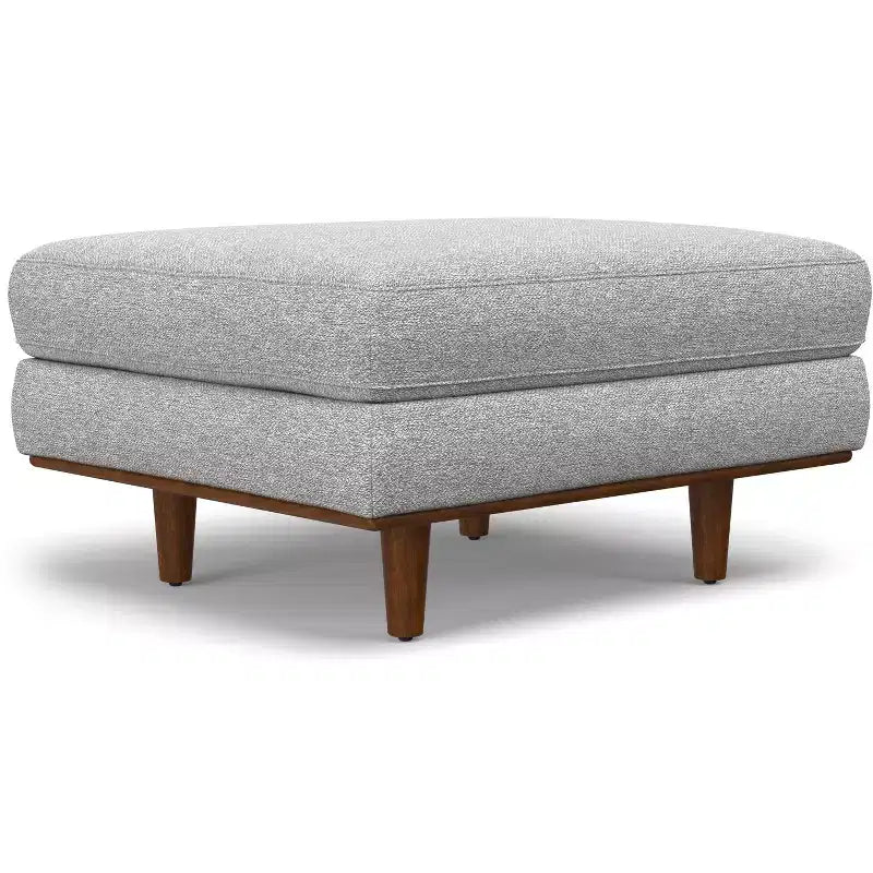Brixley 33 inch Wide Mid-Century Modern Table Ottoman in Woven-Blend Fabric