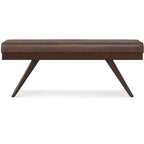 Nadine 48 inch Wide Mid Century Modern Rectangle Ottoman Bench in Vegan Faux Leather