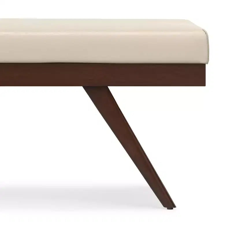 Nadine 48 inch Wide Mid Century Modern Rectangle Ottoman Bench in Vegan Faux Leather