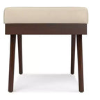 Nadine 48 inch Wide Mid Century Modern Rectangle Ottoman Bench in Vegan Faux Leather