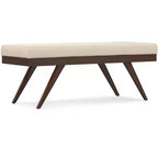 Nadine 48 inch Wide Mid Century Modern Rectangle Ottoman Bench in Vegan Faux Leather
