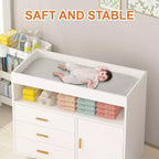Dresser with Changing Table, Changing Table Dresser with 3 Drawers, Toddler Changing Station