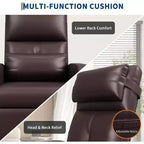 PU Leather Recliner Chair with Massage and Heat with Massage Function with Lumbar Support, Adjustable Push Back, Wide Arm