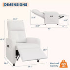 PU Leather Recliner Chair with Massage and Heat with Massage Function with Lumbar Support, Adjustable Push Back, Wide Arm
