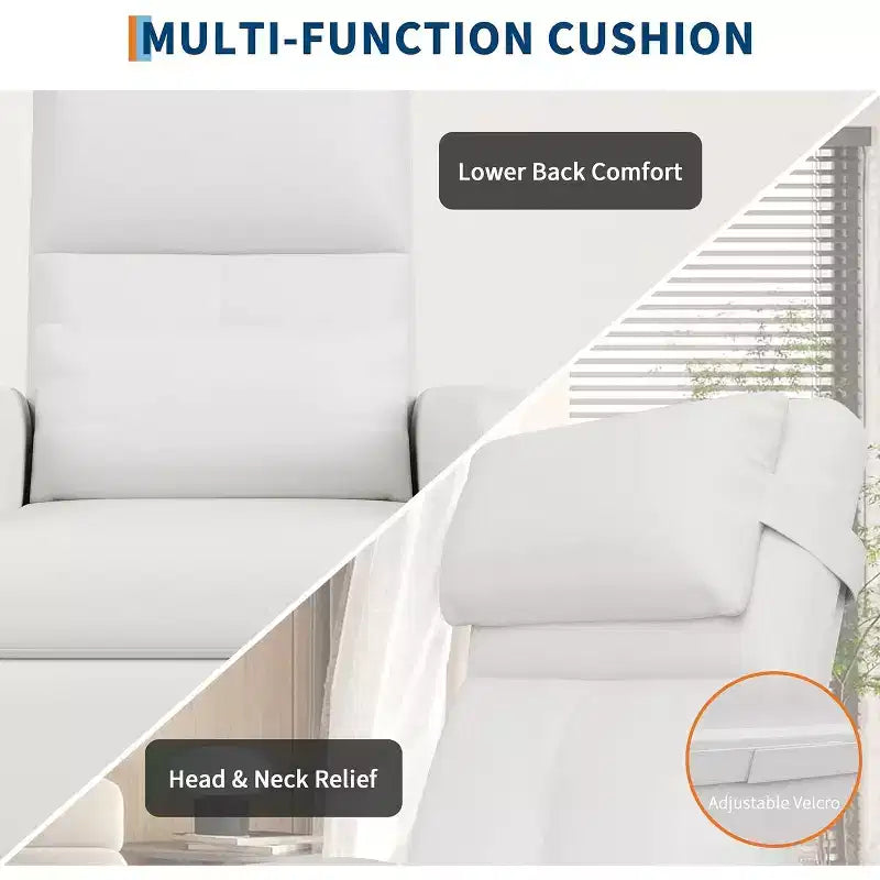 PU Leather Recliner Chair with Massage and Heat with Massage Function with Lumbar Support, Adjustable Push Back, Wide Arm