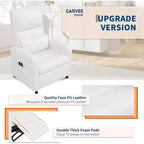 PU Leather Recliner Chair with Massage and Heat with Massage Function with Lumbar Support, Adjustable Push Back, Wide Arm