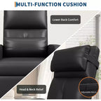 PU Leather Recliner Chair with Massage and Heat with Massage Function with Lumbar Support, Adjustable Push Back, Wide Arm