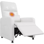 PU Leather Recliner Chair with Massage and Heat with Massage Function with Lumbar Support, Adjustable Push Back, Wide Arm