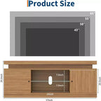Meuble TV de 160 cm, meuble de divertissement avec rangement et étagère réglable, console média moderne pour salon