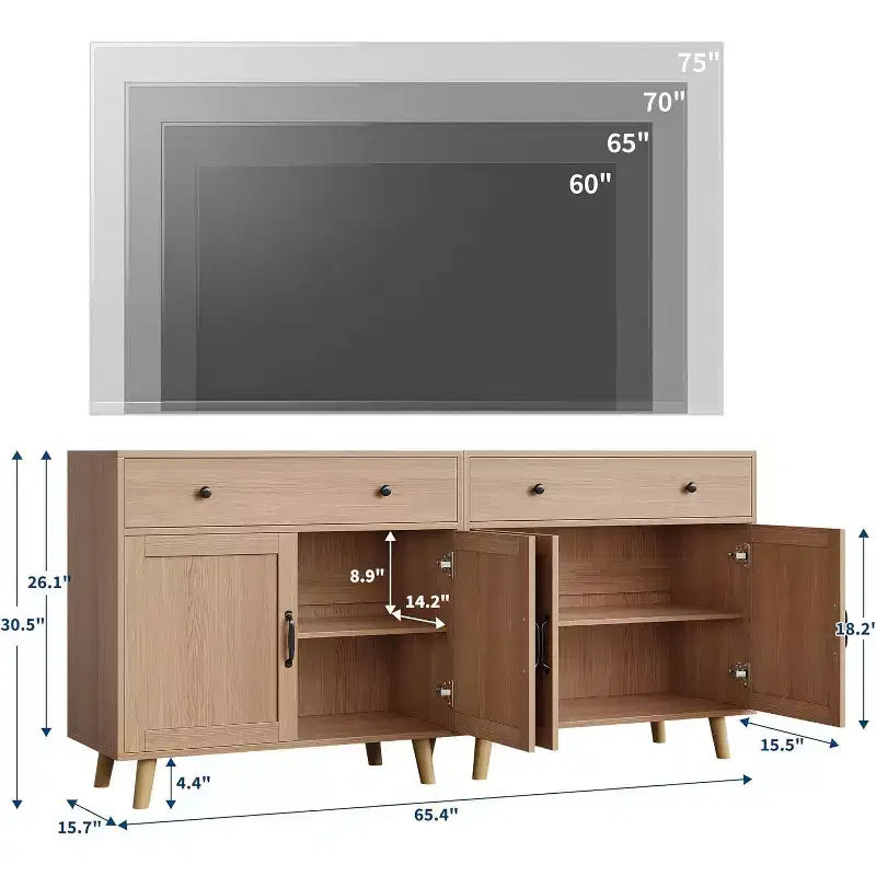 Meuble de rangement Acekool pour téléviseur, console média pour le salon ou le bureau