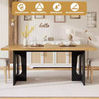 71 Table de salle à manger longue pour 6 à 10 personnes - Table de cuisine avec plateau extra-épaissi et pieds de base robustes, table de dîner rectangulaire moderne